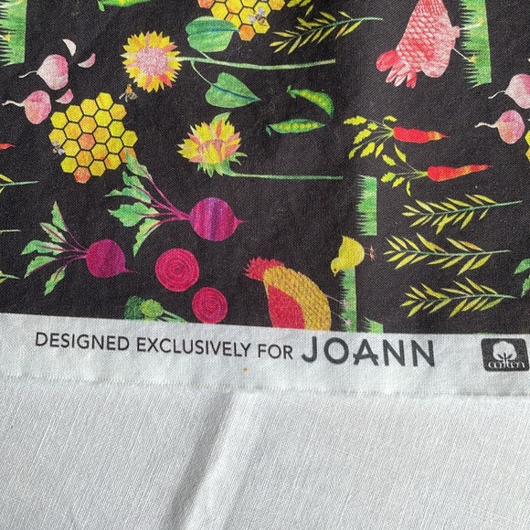 Fabric remnants, 3 pieces, cotton/cotton blend, springtime and farm motif - Picture 4 of 5